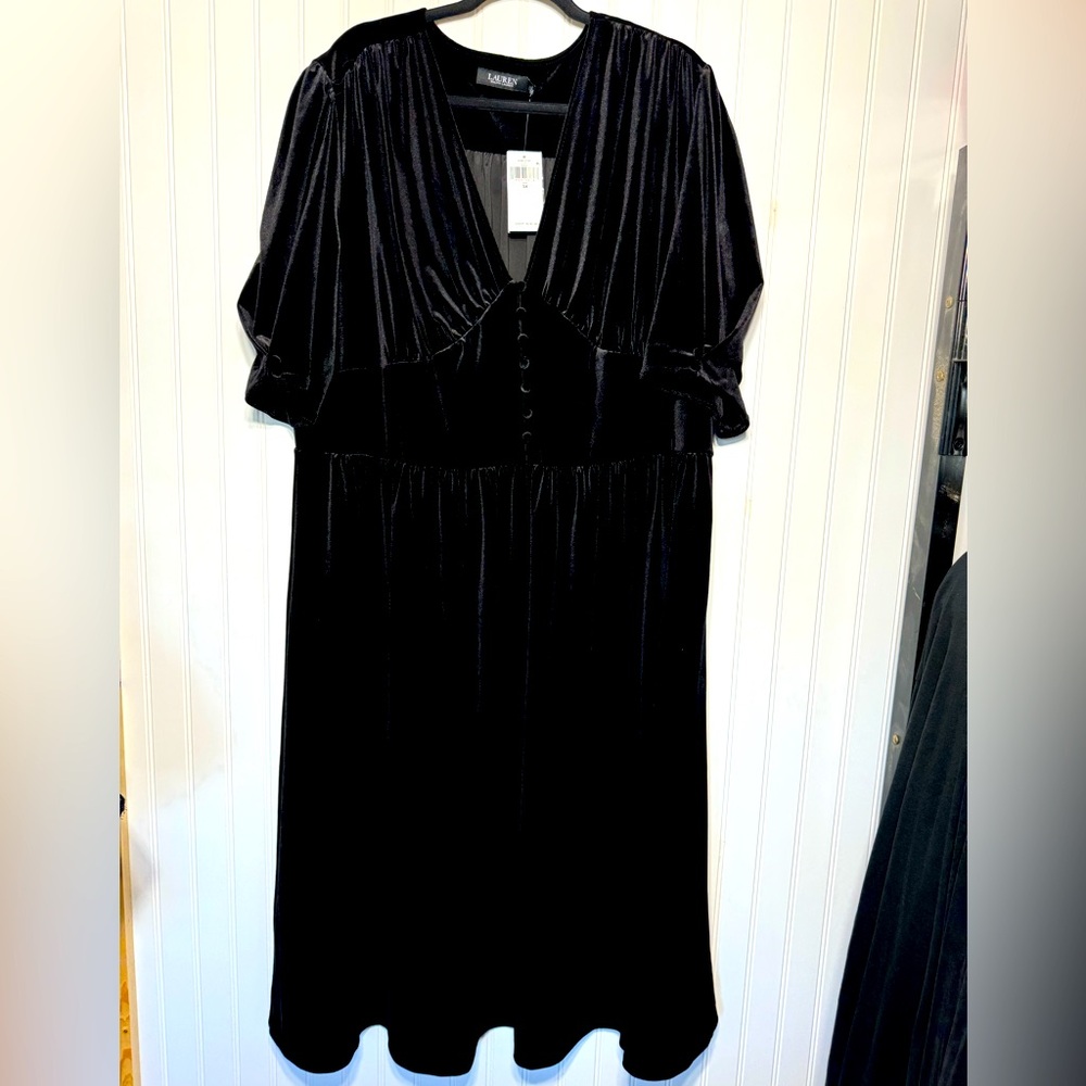 Lauren Ralph Lauren Black Velvet Dress Size 3X
